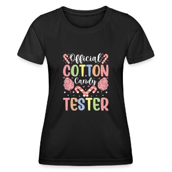 Bonbons officiels du testeur de barbe à papa - T-shirt sport Femme - noir - Devant - AI Model Female 172 light (172cm)