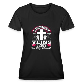 Jesus Archery Christian Archery - Women's Functional T-Shirt - black - Front - AI Model Female 172 light (172cm)