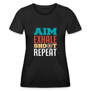 Archery Aiming Breathing Archery - Women's Functional T-Shirt - black - Front - AI Model Female 172 light (172cm)