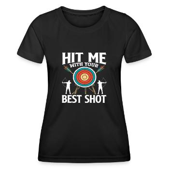 Bow Best Shot Archery - Women's Functional T-Shirt - black - Front - AI Model Female 172 light (172cm)