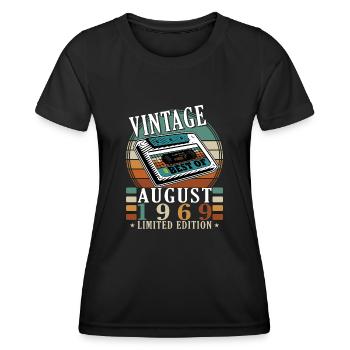 August 1969 August Geburtstag 1969 August - Frauen Funktions-T-Shirt - Schwarz - Vorne - AI Model Female 172 light (172cm)
