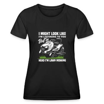 Paysagiste tondeuse à gazon Thinking - T-shirt sport Femme - noir - Devant - AI Model Female 172 light (172cm)