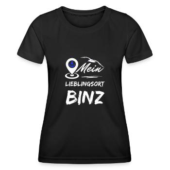 Binz mein Lieblingsort-Ostseebad Binz-Möwe Anker - Frauen Funktions-T-Shirt - Schwarz - Vorne - AI Model Female 172 light (172cm)