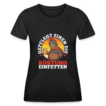 Well-groomed to the armor - Women's Functional T-Shirt - black - Front - AI Model Female 172 light (172cm)