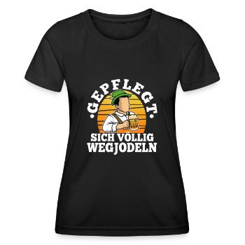 Gepflegt sich völlig wegjodeln - Frauen Funktions-T-Shirt - Schwarz - Vorne - AI Model Female 172 light (172cm)
