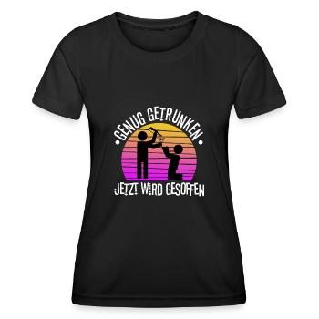 Enough drinking, now it's time to drink - Women's Functional T-Shirt - black - Front - AI Model Female 172 light (172cm)