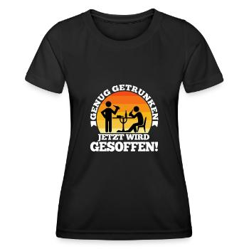 Enough drinking, now it's time to drink - Women's Functional T-Shirt - black - Front - AI Model Female 172 light (172cm)