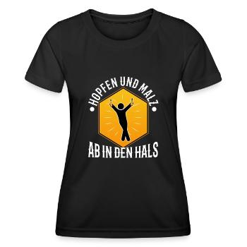 Hopfen und Malz - Frauen Funktions-T-Shirt - Schwarz - Vorne - AI Model Female 172 light (172cm)