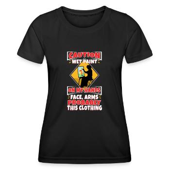 Wet paint - Frauen Funktions-T-Shirt - Schwarz - Vorne - AI Model Female 172 light (172cm)