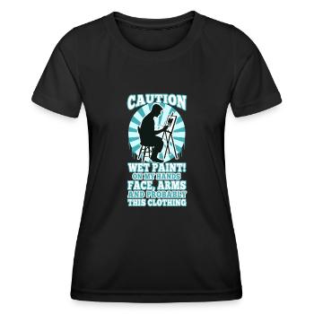 Wet paint - Frauen Funktions-T-Shirt - Schwarz - Vorne - AI Model Female 172 light (172cm)