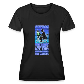 Wet paint - Frauen Funktions-T-Shirt - Schwarz - Vorne - AI Model Female 172 light (172cm)