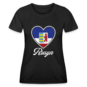 Rusyn Karpaten Diaspora Ethnische Gruppe - Frauen Funktions-T-Shirt - Schwarz - Vorne - AI Model Female 172 light (172cm)