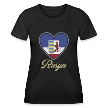 Rusyn Karpaten Diaspora Ethnische Gruppe - Frauen Funktions-T-Shirt - Schwarz - Vorne - AI Model Female 172 light (172cm)
