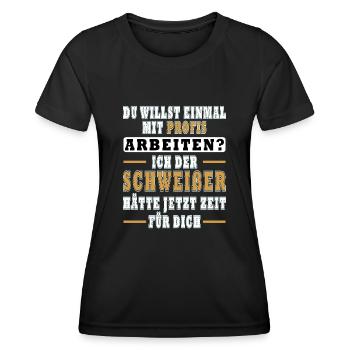 Ich bin Profi-Schweißer Schweißen - Frauen Funktions-T-Shirt - Schwarz - Vorne - AI Model Female 172 light (172cm)