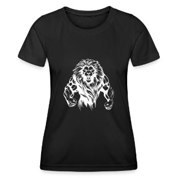 Löwe Bodybuilding - Frauen Funktions-T-Shirt - Schwarz - Vorne - AI Model Female 172 light (172cm)