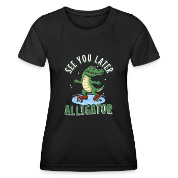 See You Later Alligator - Frauen Funktions-T-Shirt - Schwarz - Vorne - AI Model Female 172 light (172cm)