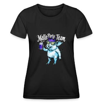 Malle Party Team Sau Mallorca - Frauen Funktions-T-Shirt - Schwarz - Vorne - AI Model Female 172 light (172cm)