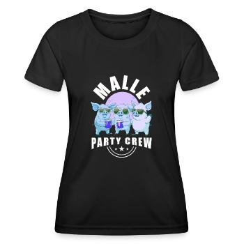 Malle Party Crew Lustig Bier Mallorca - Frauen Funktions-T-Shirt - Schwarz - Vorne - AI Model Female 172 light (172cm)