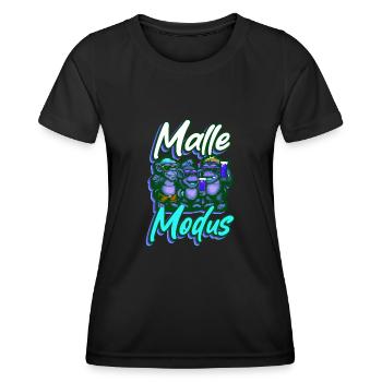 Malle Modus Monkey Beer Party Mallorca - Women's Functional T-Shirt - black - Front - AI Model Female 172 light (172cm)