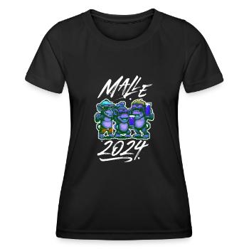 Malle 2024 Monkey Beer Party Majorque - T-shirt sport Femme - noir - Devant - AI Model Female 172 light (172cm)