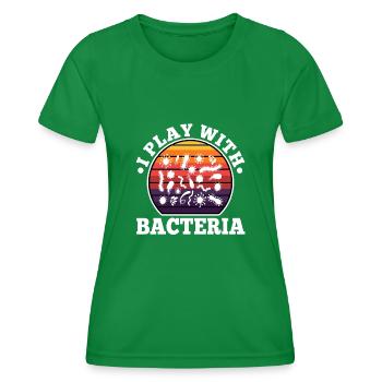 I play with bacteria - Women's Functional T-Shirt - kelly green - Front - AI Model Female 172 dark (172cm)