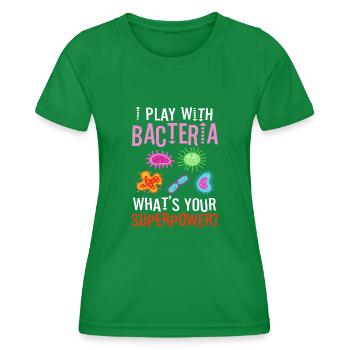 I play with bacteria - Women's Functional T-Shirt - kelly green - Front - AI Model Female 172 dark (172cm)