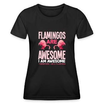 Flamingo Ich Bin Ein Flamingo - Frauen Funktions-T-Shirt - Schwarz - Vorne - AI Model Female 172 light (172cm)