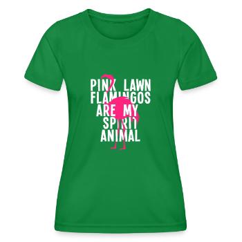 Flamingo Rosa Vogel Lieblingstier - Frauen Funktions-T-Shirt - Kelly Green - Vorne - AI Model Female 172 dark (172cm)