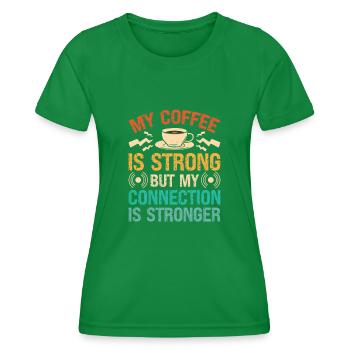 Présentateur radio Coffee Connection Émission de radio - T-shirt sport Femme - vert - Devant - AI Model Female 172 dark (172cm)