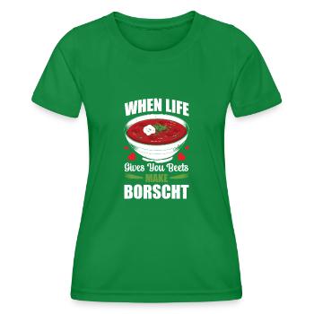 When Life Gives You Beets Make Borscht - Women's Functional T-Shirt - kelly green - Front - AI Model Female 172 dark (172cm)