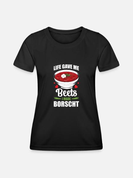 Rote Bete Suppe Borscht Gemüse Pflanzliche Basis - Frauen Funktions-T-Shirt - Schwarz