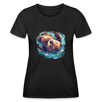Beaver Biber - T-shirt sport Femme - noir - Devant - AI Model Female 172 light (172cm)