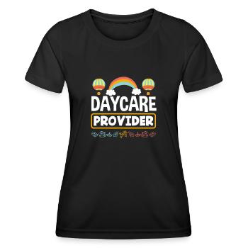 Crèche Regenbogen - T-shirt sport Femme - noir - Devant - AI Model Female 172 light (172cm)