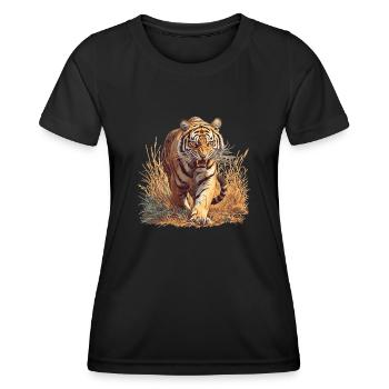Tigre du Bengale Roi Tigre - T-shirt sport Femme - noir - Devant - AI Model Female 172 light (172cm)