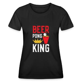 Beer Pong King - Women's Functional T-Shirt - black - Front - AI Model Female 172 light (172cm)