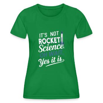Ce n’est pas sorcier, oh attendez modèle de fusée - T-shirt sport Femme - vert - Devant - AI Model Female 172 dark (172cm)