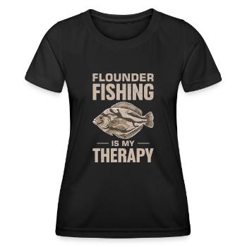 Dicton de pêcheur de plie - T-shirt sport Femme - noir - Devant - AI Model Female 172 light (172cm)