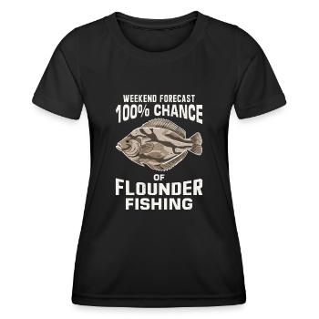Dicton de pêcheur de plie - T-shirt sport Femme - noir - Devant - AI Model Female 172 light (172cm)
