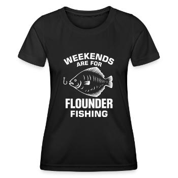 Flounder Fisherman Saying - Women's Functional T-Shirt - black - Front - AI Model Female 172 light (172cm)