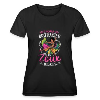 Witziger Zouk Tänzer Spruch - Frauen Funktions-T-Shirt - Schwarz - Vorne - AI Model Female 172 light (172cm)