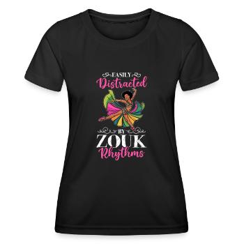 Witziger Zouk Tänzer Spruch - Frauen Funktions-T-Shirt - Schwarz - Vorne - AI Model Female 172 light (172cm)