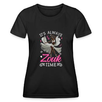 Witziger Zouk Tänzer Spruch - Frauen Funktions-T-Shirt - Schwarz - Vorne - AI Model Female 172 light (172cm)