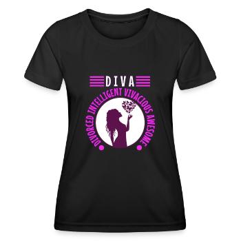 Divorce Diva - T-shirt sport Femme - noir - Devant - AI Model Female 172 light (172cm)