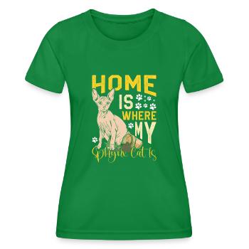Drôle de chat Sphynx Dicton - T-shirt sport Femme - vert - Devant - AI Model Female 172 dark (172cm)