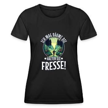 I like trees that hold the food - Women's Functional T-Shirt - black - Front - AI Model Female 172 light (172cm)