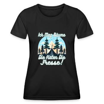 J’aime les arbres qui retiennent la nourriture - T-shirt sport Femme - noir - Devant - AI Model Female 172 light (172cm)