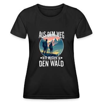 Aus dem weg wir müssen in den Wald - Frauen Funktions-T-Shirt - Schwarz - Vorne - AI Model Female 172 light (172cm)