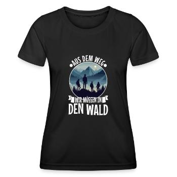 Aus dem weg wir müssen in den Wald - Frauen Funktions-T-Shirt - Schwarz - Vorne - AI Model Female 172 light (172cm)