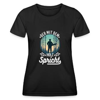 Who talks to the wood - Women's Functional T-Shirt - black - Front - AI Model Female 172 light (172cm)