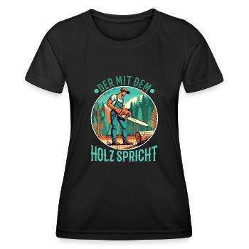 Who talks to the wood - Women's Functional T-Shirt - black - Front - AI Model Female 172 light (172cm)